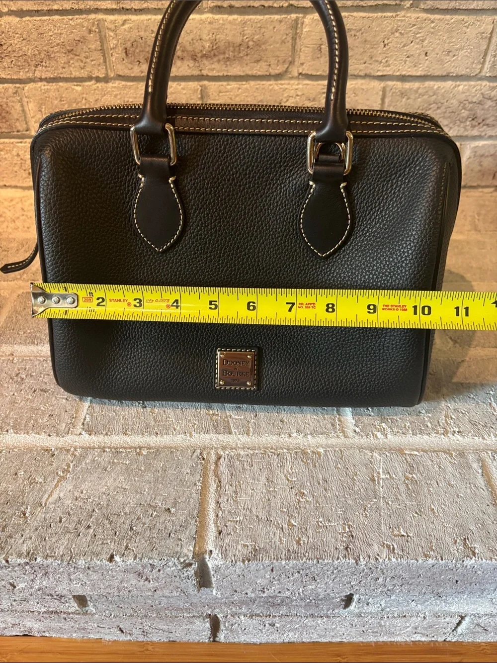 Dooney & Bourke Black Pebble Leather Bag with Gold Hardware